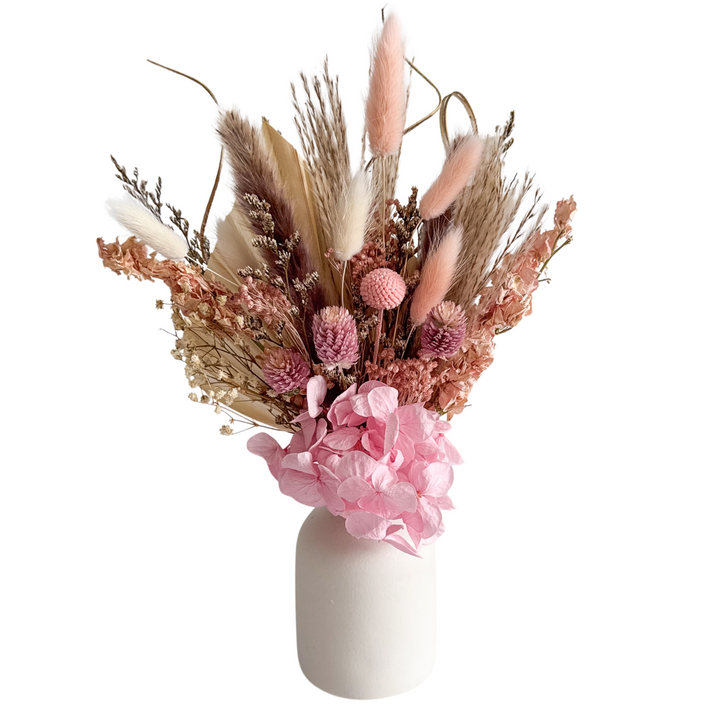 Pink Hydrangea Bouquet & Vase