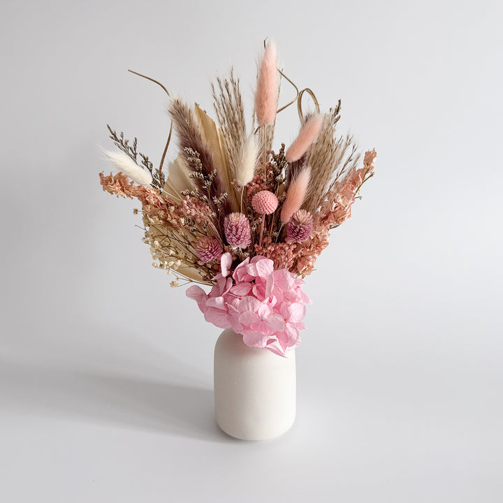 Pink Hydrangea Bouquet & Vase