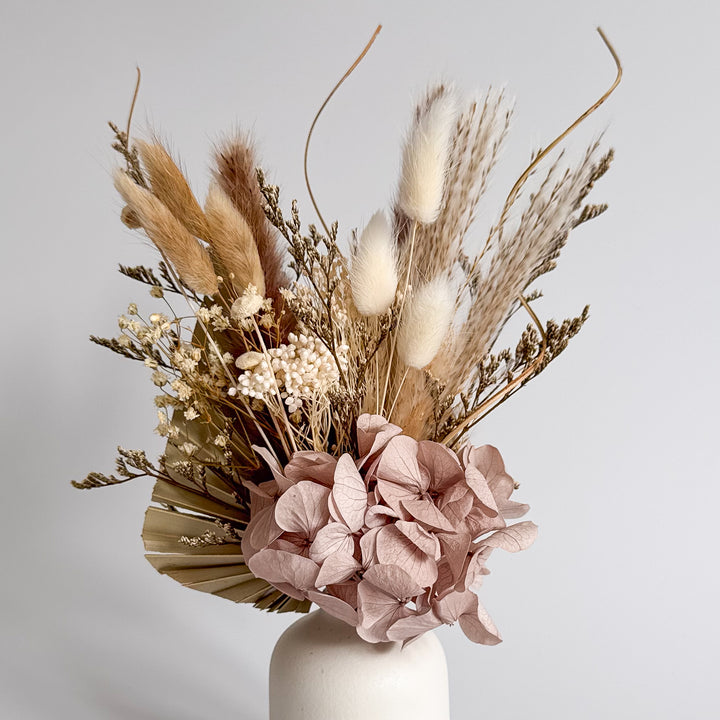 Natural Hydrangea Bouquet & Vase
