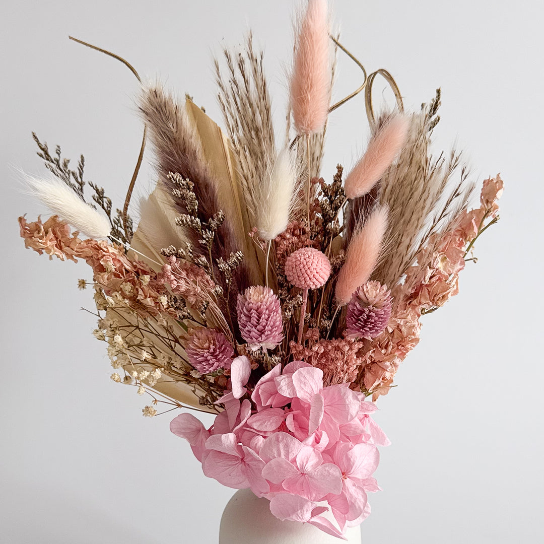 Pink Hydrangea Bouquet & Vase